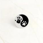 Odznak (pins) Pet Lover 2,2 x 2,2 cm - bílý-černý