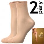 Ponožky dámské silonkové Lady B NYLON socks 20 DEN 2 páry - světle béžové