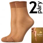 Ponožky dámské silonkové Lady B NYLON socks 20 DEN 2 páry - středně hnědé