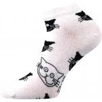 Ponožky dámske klasické Boma Piki 52 Mačky - biele