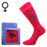 Ponožky klasické dámske Boma Škorpión - tmavo červené