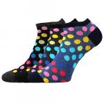 Ponožky letní dámské Boma Piki 65 Puntíky 3 páry (černé, šedé, modré)