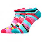 Ponožky letní dámské Boma Piki 66 Pruhy 3 páry (růžové, tmavě růžové, modré)