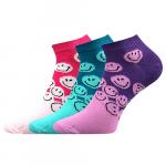 Ponožky letné detské Boma Piki 42 Smajlík 3 páry (ružové, modré, fialové)