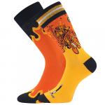 Ponožky trendy unisex Lonka Doble Sólo Hasiči - oranžové-černé