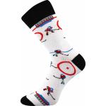 Ponožky trendy unisex Lonka Woodoo Hokej - biela-čierna