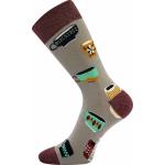 Ponožky trendy unisex Lonka Woodoo Hrnečky - hnědé
