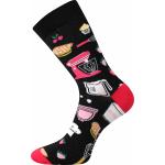 Ponožky trendy unisex Lonka Woodoo Cukrářka - černé-růžové
