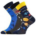 Ponožky detské slabé Boma 057-21-43 12/XII 3 páry (sivé, modré, čierne)