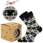 Ponožky unisex vianočné Lonka Elfi - čierne-biele
