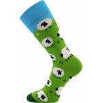 Ponožky spoločenské unisex Lonka Twidor Ovečky - zelené-modré