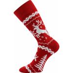 Ponožky společenské unisex Lonka Twidor Vánoce - červené-bílé