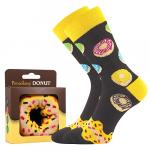 Ponožky slabé unisex Boma Donut - čierne-žlté