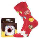 Ponožky slabé unisex Boma Donut - červené
