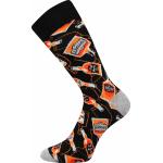 Ponožky trendy pánské Lonka Depate Kaktusy - černé-oranžové
