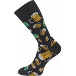 Ponožky trendy pánske Lonka Depate Pivo - čierne-žlté