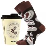 Ponožky klasické unisex Lonka Coffee - tmavo hnedé