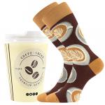 Ponožky klasické unisex Lonka Coffee - hnědé