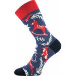 Ponožky slabé unisex Lonka Damerry Vianoce - modré-červené