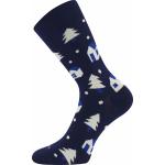 Ponožky slabé detské Lonka Damerryk Vianoce - tmavo modré