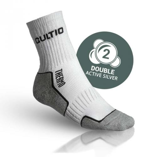 Termo ponožky s aktívnym striebrom Gultio - biele