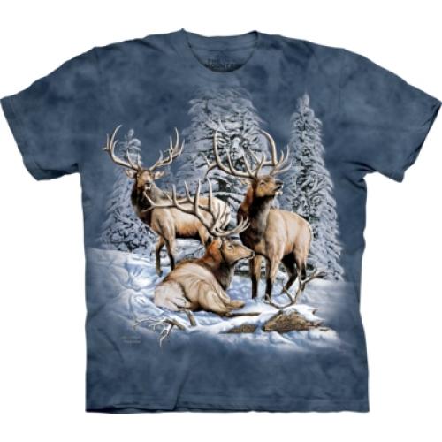 Tričko unisex The Mountain Find 8 Elk - modré