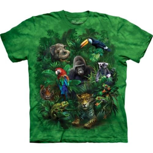 Tričko unisex The Mountain Jungle Friends - zelené