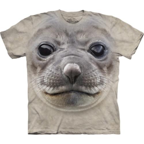 Tričko unisex The Mountain Big Face Seal - sivé