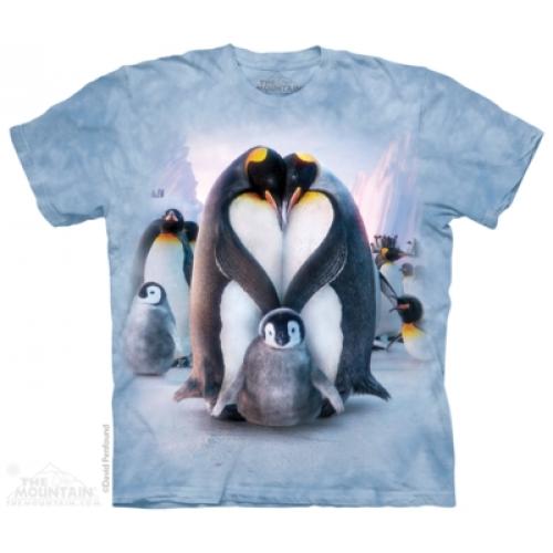 Tričko unisex The Mountain Penguin Heart - modré
