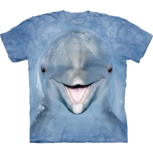 Tričko unisex The Mountain Dolphin Face - modré