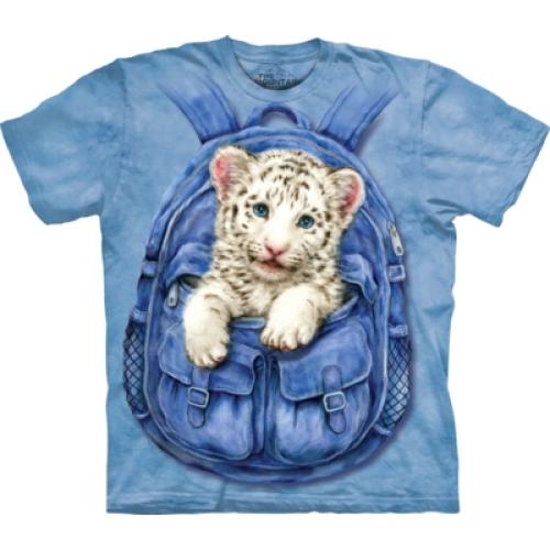 Tričko unisex The Mountain Backpack White Tiger - modré