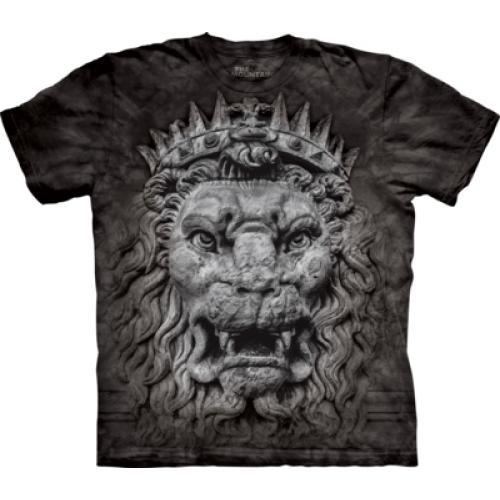 Tričko unisex The Mountain Big Face King Lion - čierne