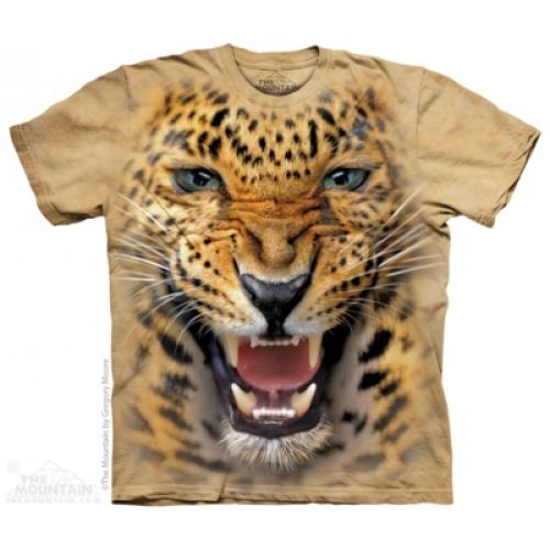 Tričko unisex The Mountain Angry Leopard - béžové