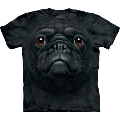 Tričko unisex The Mountain Black Pug Face - čierne