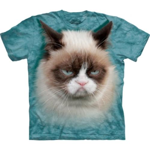 Tričko unisex The Mountain Grumpy Cat - modré