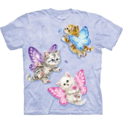 Tričko unisex The Mountain Butterfly Kitten Fairies - modré
