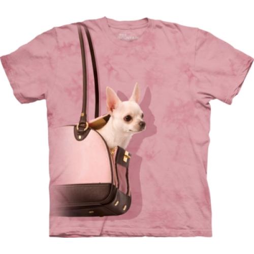 Tričko detské The Mountain Handbag Chihuahua - ružové