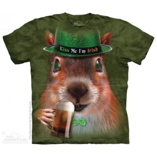 Tričko unisex The Mountain Big Face Irish Squirrel - zelené