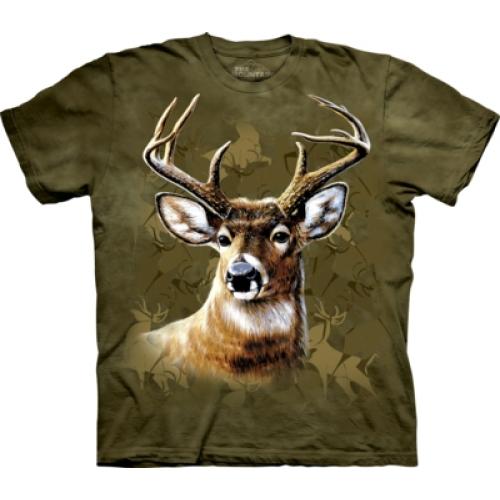 Tričko unisex The Mountain Camo Deer - zelené