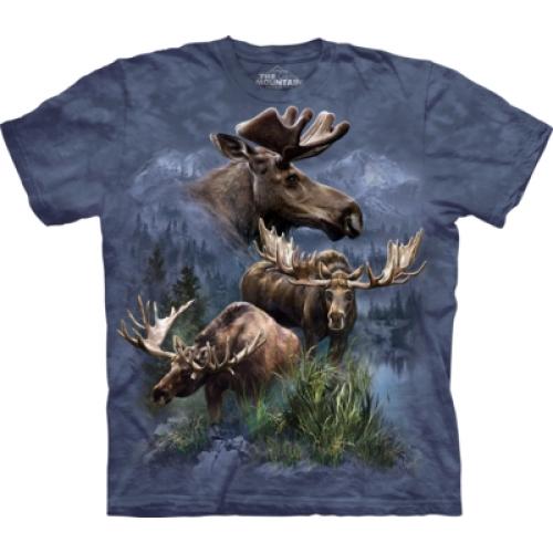 Tričko unisex The Mountain Moose Collage - modré