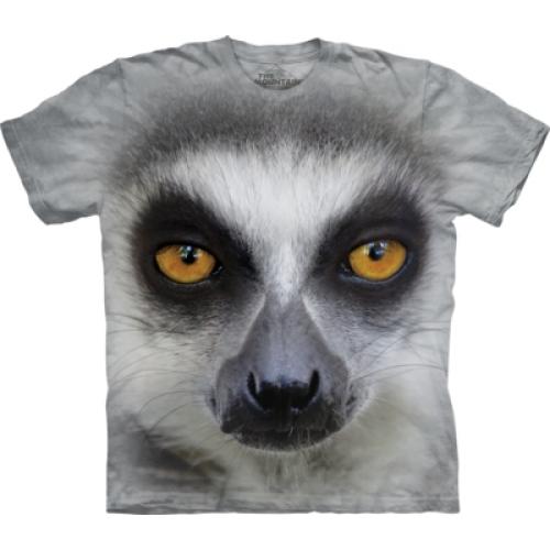 Tričko unisex The Mountain Big Face Ring Tailed Lemur - šedé