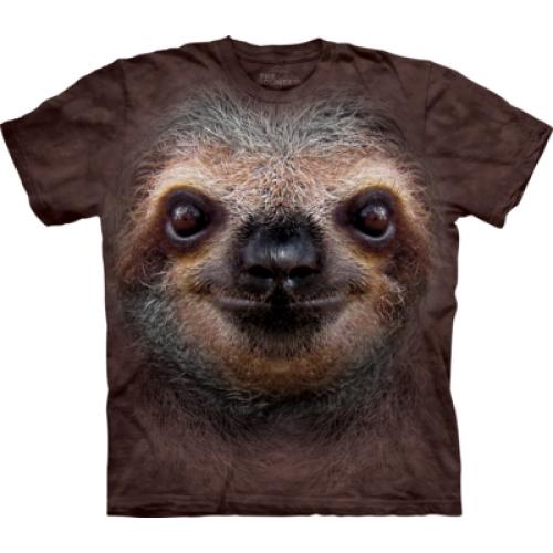 Tričko unisex The Mountain Sloth Face - hnědé