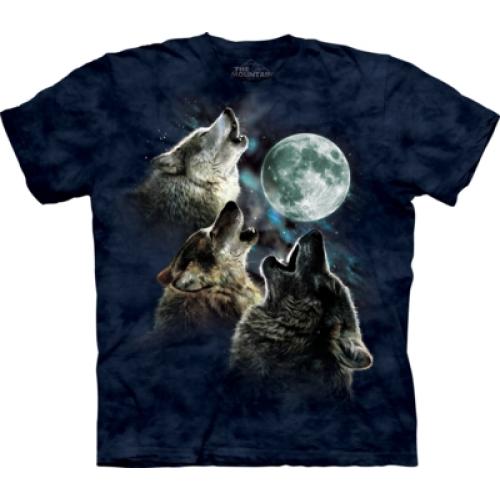 Tričko unisex The Mountain Three Wolf Moon in Blue - modré