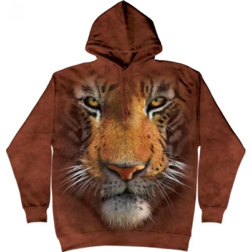 Mikina The Mountain Hoodie Tiger Face - hnedá
