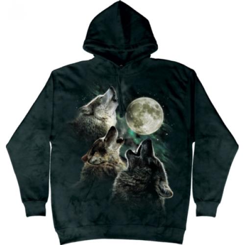 Mikina The Mountain Hoodie Three Wolf Moon - sivá