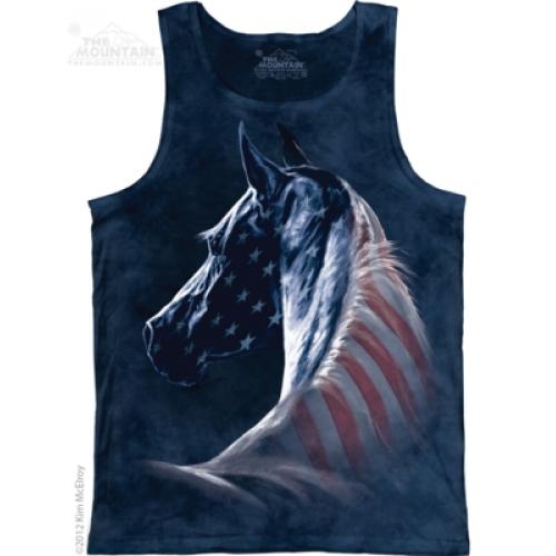 Tílko unisex The Mountain Patriotic Horse - modré