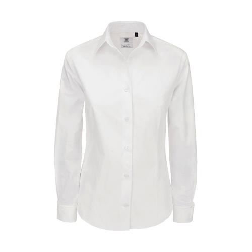 Košeľa dámska B&C Heritage s dlhým rukávom - biela