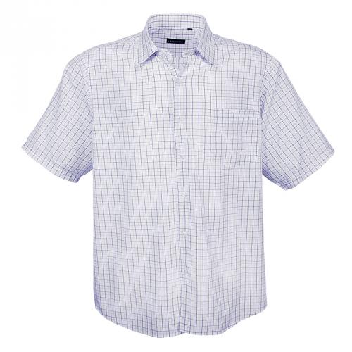 Košile s krátkým rukávem Lavecchia Classic - bílá-modrá