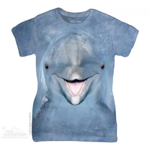 Tričko dámske The Mountain Dolphin Face - modré