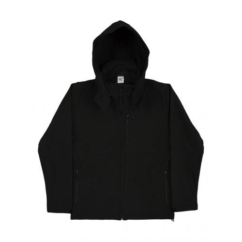 Pánska kontrastný softshell bunda SG s kapucňou - čierna